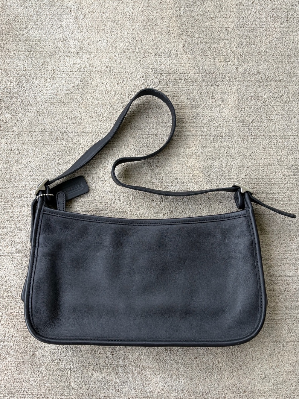 Vintage 90s Coach black Audrey zip shoulder bag 9071 purse excellent condition